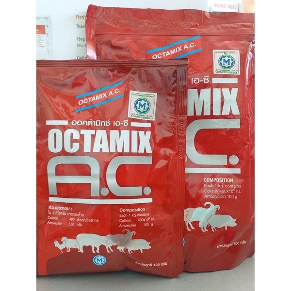 Úm gà, vit, gà đá, heo con, bê, cừu non, dê OCTAMIX AC, Gói 100gr