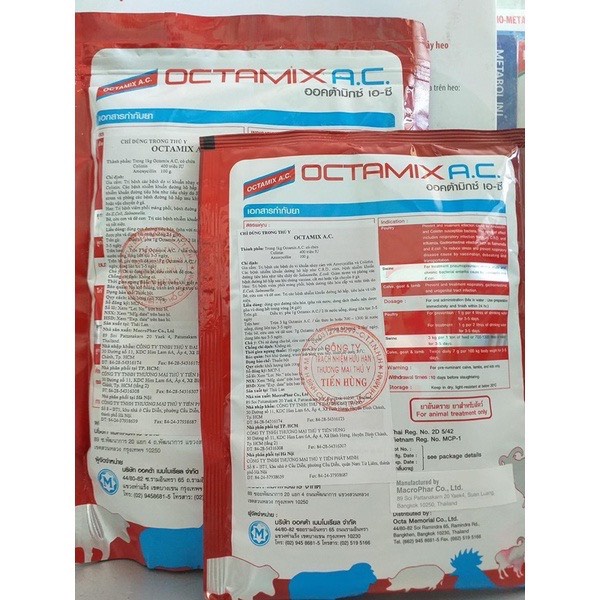 Úm gà, vit, gà đá, heo con, bê, cừu non, dê OCTAMIX AC, Gói 100gr