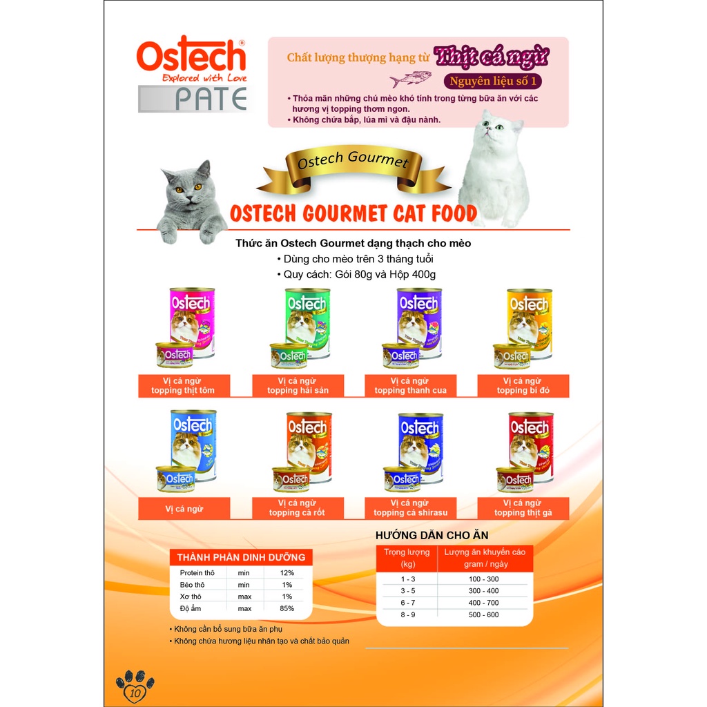 Pate cho mèo Ostech Gourmet Cat Food, Lon 400g