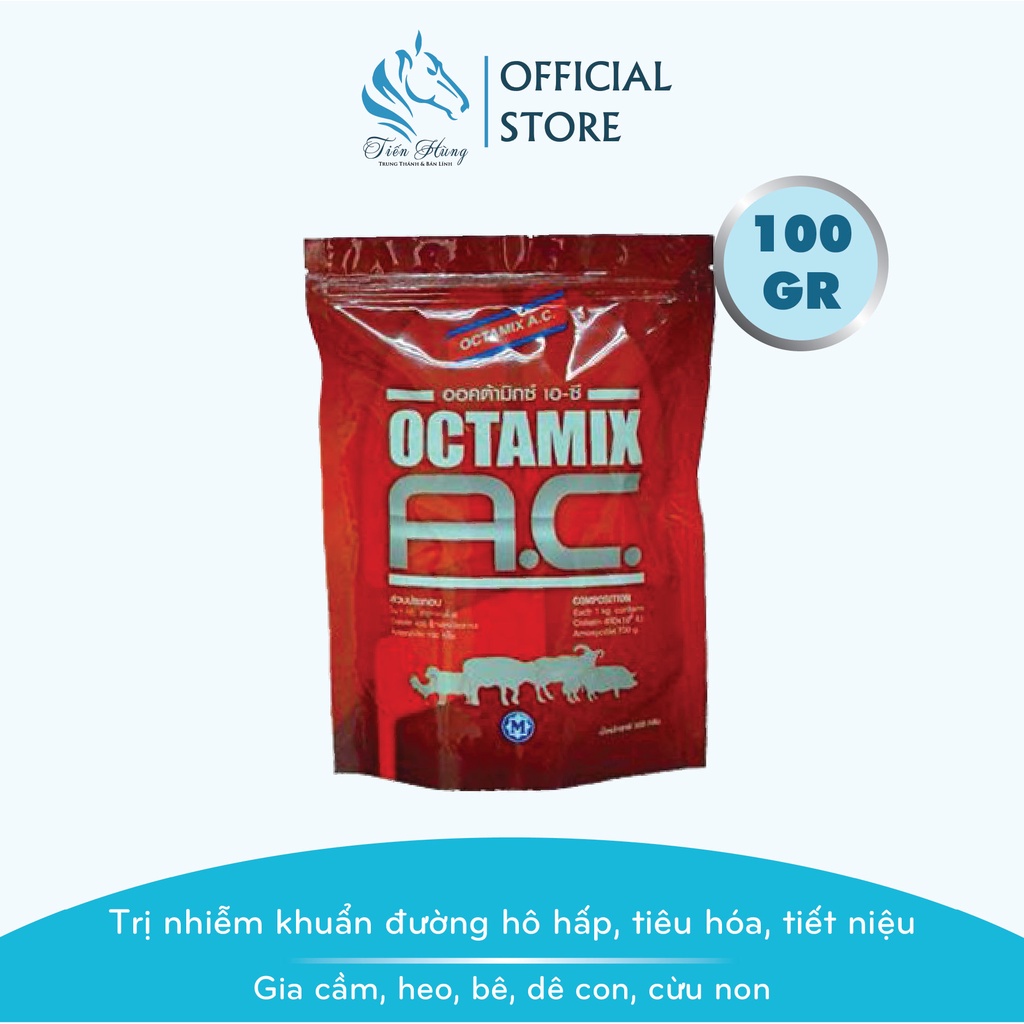 Úm gà, vit, gà đá, heo con, bê, cừu non, dê OCTAMIX AC, Gói 100gr