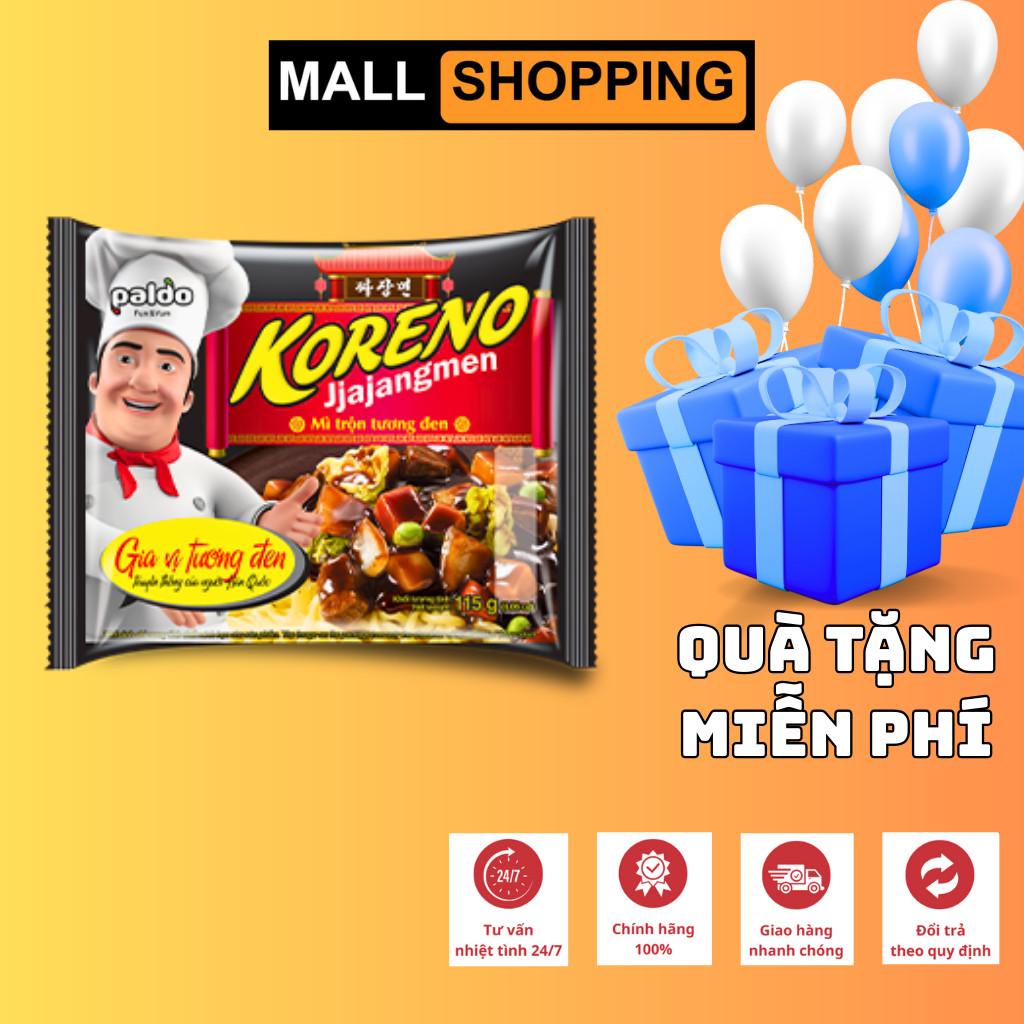 [THÙNG 24 GÓI] MÌ TRỘN TƯƠNG ĐEN KORENO JJAJANGMEN – GÓI 115G – MÌ ĂN LIỀN HÀN QUỐC CHÍNH HÃNG