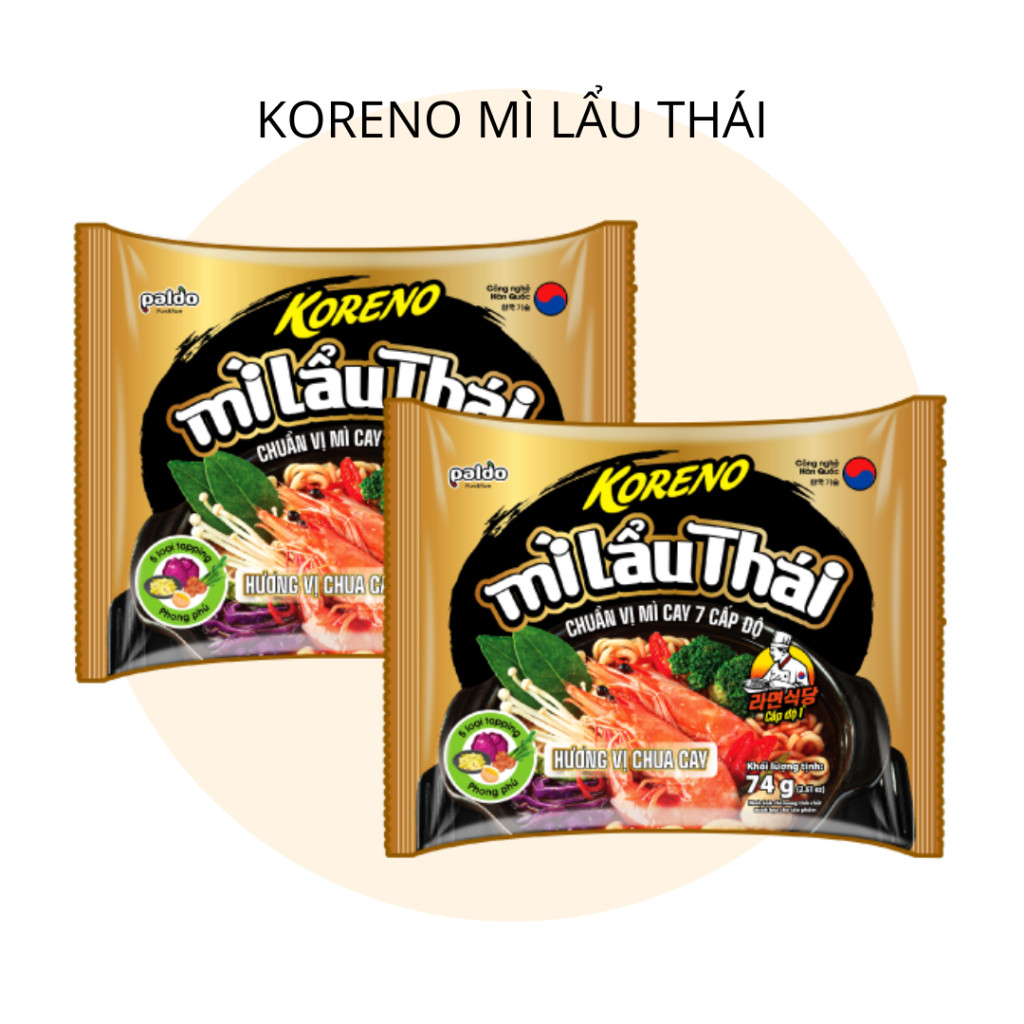 [THÙNG 20 GÓI] MÌ LẨU THÁI KORENO – CHUẨN VỊ MÌ CAY 7 CẤP ĐỘ – GÓI 74G – CHÍNH HÃNG HÀN QUỐC