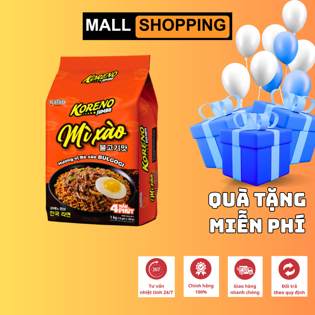 [1 THÙNG 10 LỐC] MÌ XÀO KORENO JUMBO BULGOGI – THỊT BÒ BULGOGI KẾT HỢP HƯƠNG VỊ CUA