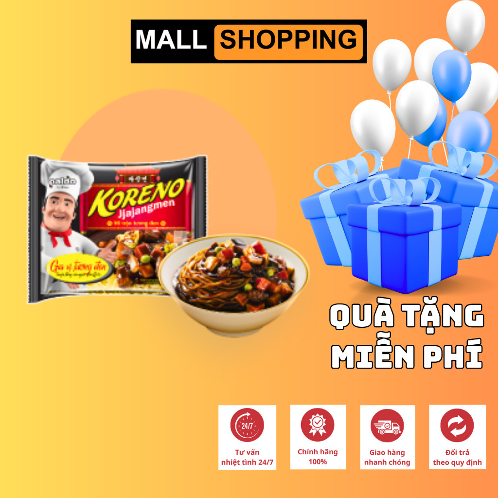 [THÙNG 24 GÓI] MÌ TRỘN TƯƠNG ĐEN KORENO JJAJANGMEN – GÓI 115G – MÌ ĂN LIỀN HÀN QUỐC CHÍNH HÃNG
