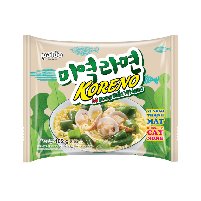 [THÙNG 24 GÓI] MÌ KORENO RONG BIỂN VỊ NGAO – GÓI 102G – NHẬP KHẨU CHÍNH HÃNG HÀN QUỐC