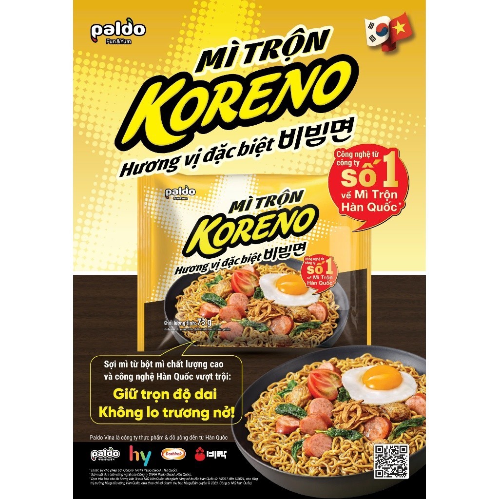 [THÙNG 40 GÓI] MÌ TRỘN KORENO PALDO – HƯƠNG VỊ ĐẶC BIỆT – MÌ ĂN LIỀN HÀN QUỐC CHÍNH HÃNG