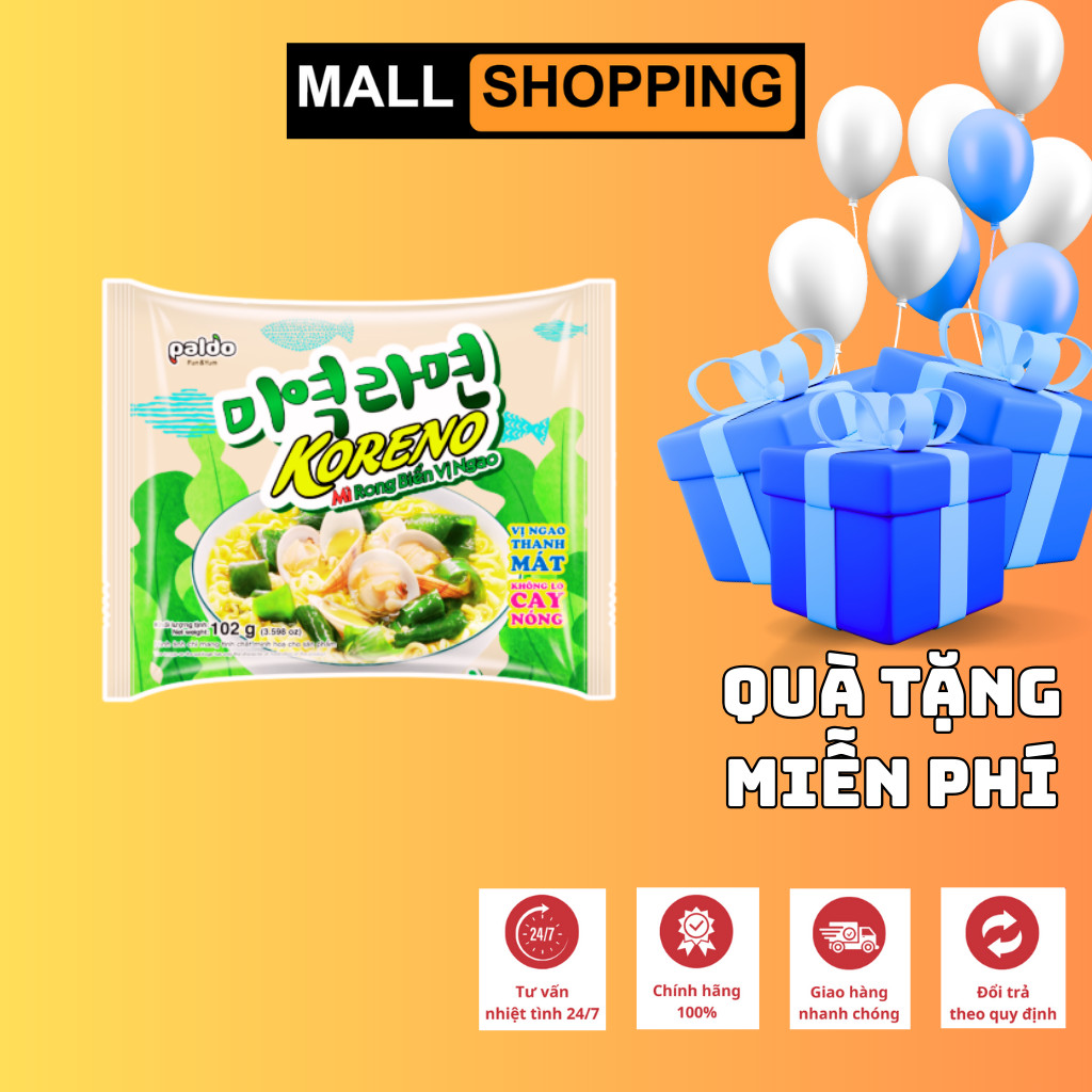 [THÙNG 24 GÓI] MÌ KORENO RONG BIỂN VỊ NGAO – GÓI 102G – NHẬP KHẨU CHÍNH HÃNG HÀN QUỐC