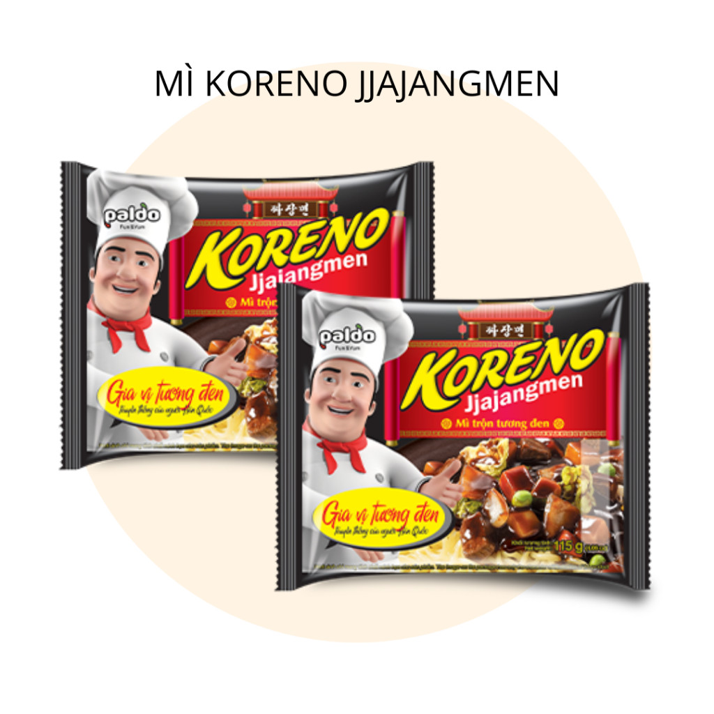 [THÙNG 24 GÓI] MÌ TRỘN TƯƠNG ĐEN KORENO JJAJANGMEN – GÓI 115G – MÌ ĂN LIỀN HÀN QUỐC CHÍNH HÃNG