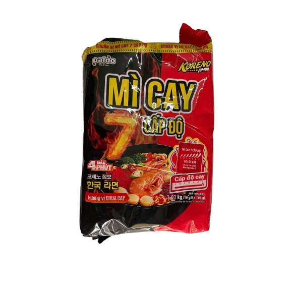 [1 THÙNG 100 GÓI] MÌ KORENO JUMBO CAY 7 CẤP ĐỘ – MÌ ĂN LIỀN HÀN QUỐC THÁCH THỨC VỊ GIÁC