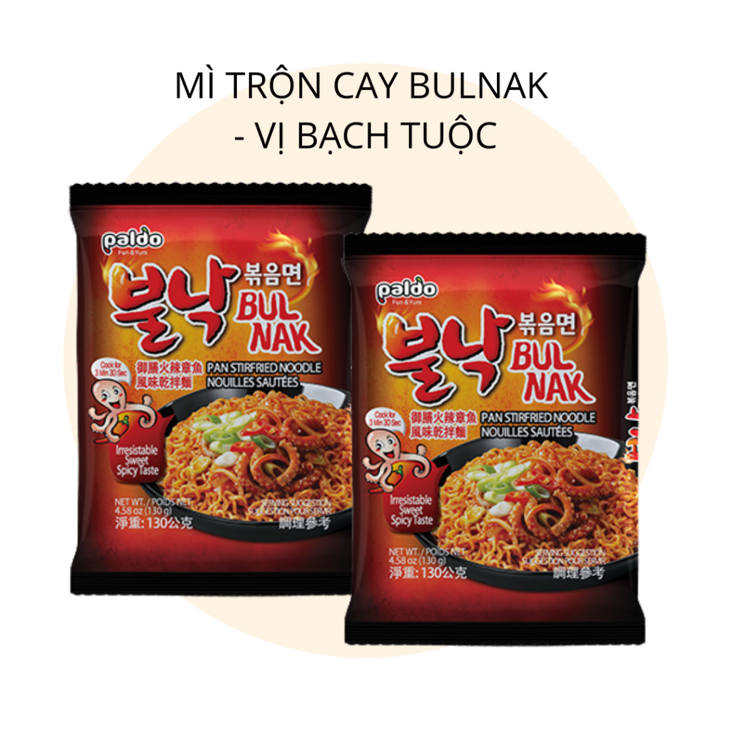 [THÙNG 16 GÓI] MÌ TRỘN RẤT CAY BULNAK – VỊ BẠCH TUỘC – KORENO HÀN QUỐC – 130G/GÓI – NHẬP KHẨU CHÍNH HÃNG