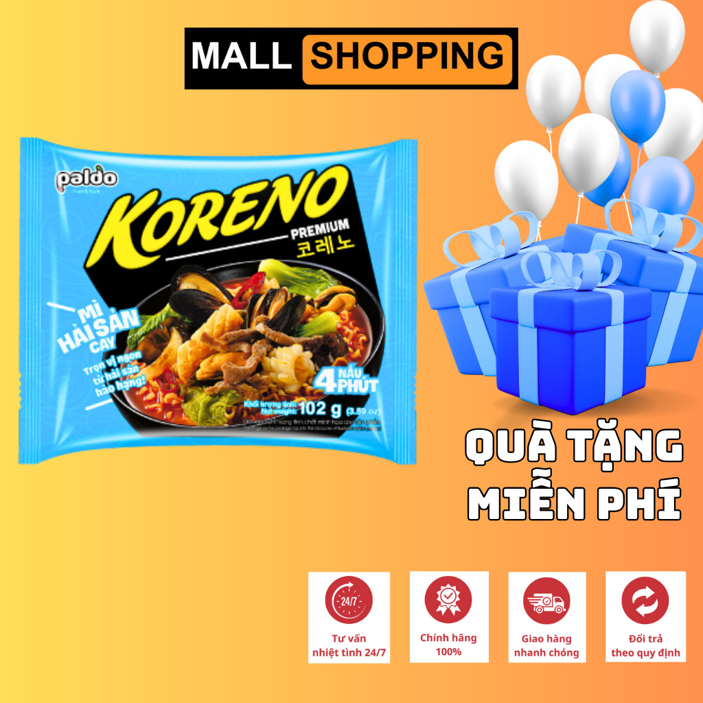 [THÙNG 24 GÓI] MÌ KORENO 4 VỊ THƠM NGON – GÓI 100G – MÌ ĂN LIỀN HÀN QUỐC CHÍNH HÃNG