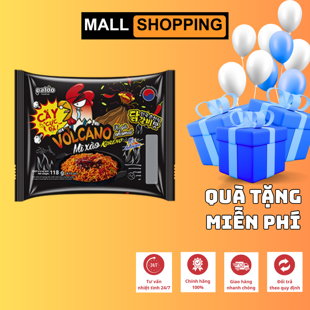 [THÙNG 24 GÓI] MÌ XÀO KORENO VOLCANO – VỊ GÀ PHÔ MAI & GÀ – GÓI 118G – MÌ ĂN LIỀN HÀN QUỐC