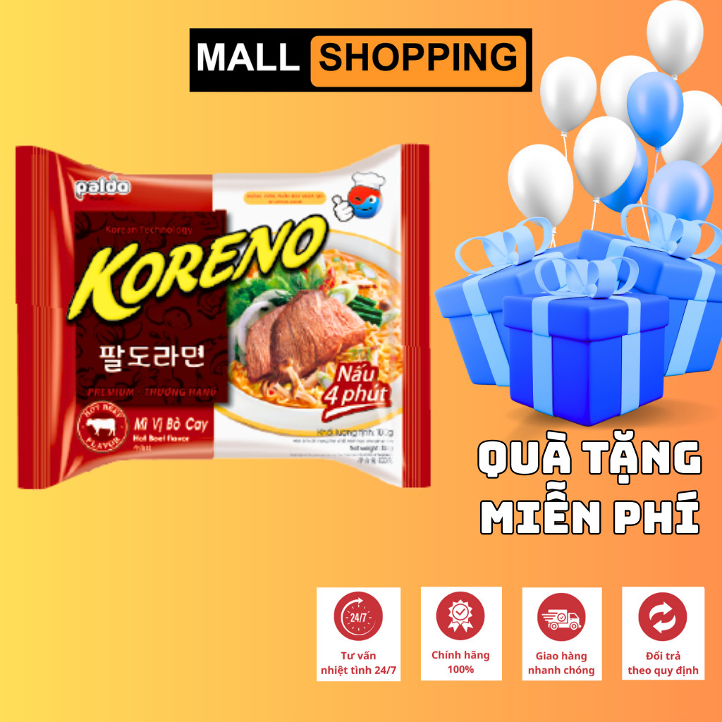 [THÙNG 24 GÓI] MÌ KORENO 4 VỊ THƠM NGON – GÓI 100G – MÌ ĂN LIỀN HÀN QUỐC CHÍNH HÃNG