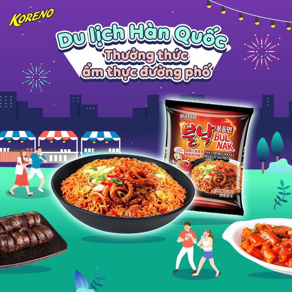 [THÙNG 16 GÓI] MÌ TRỘN RẤT CAY BULNAK – VỊ BẠCH TUỘC – KORENO HÀN QUỐC – 130G/GÓI – NHẬP KHẨU CHÍNH HÃNG
