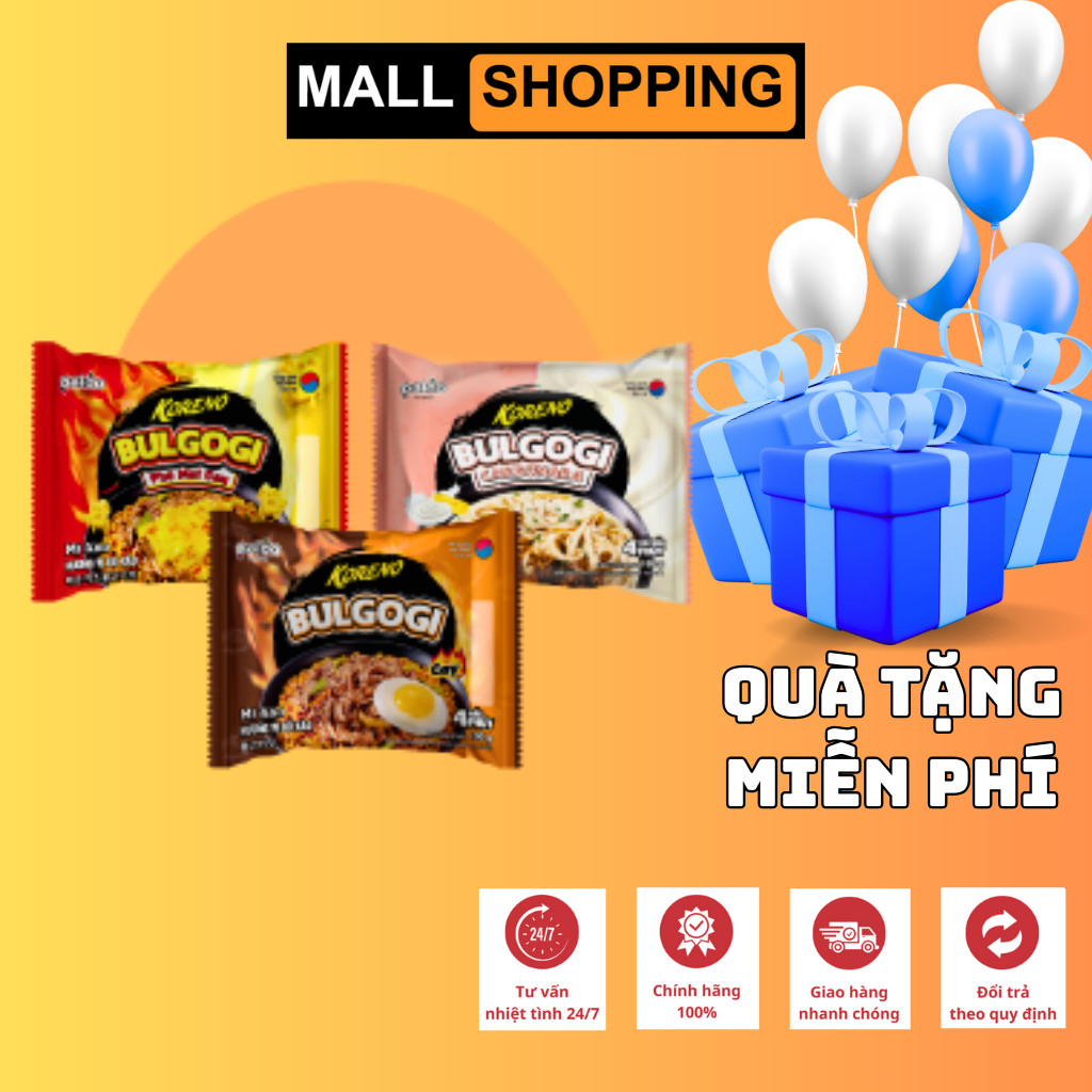 [THÙNG 24 GÓI] MÌ XÀO KORENO CARBONARA BULGOGI – COMBO 3 VỊ THƠM NGON – GÓI 100G – HÀN QUỐC