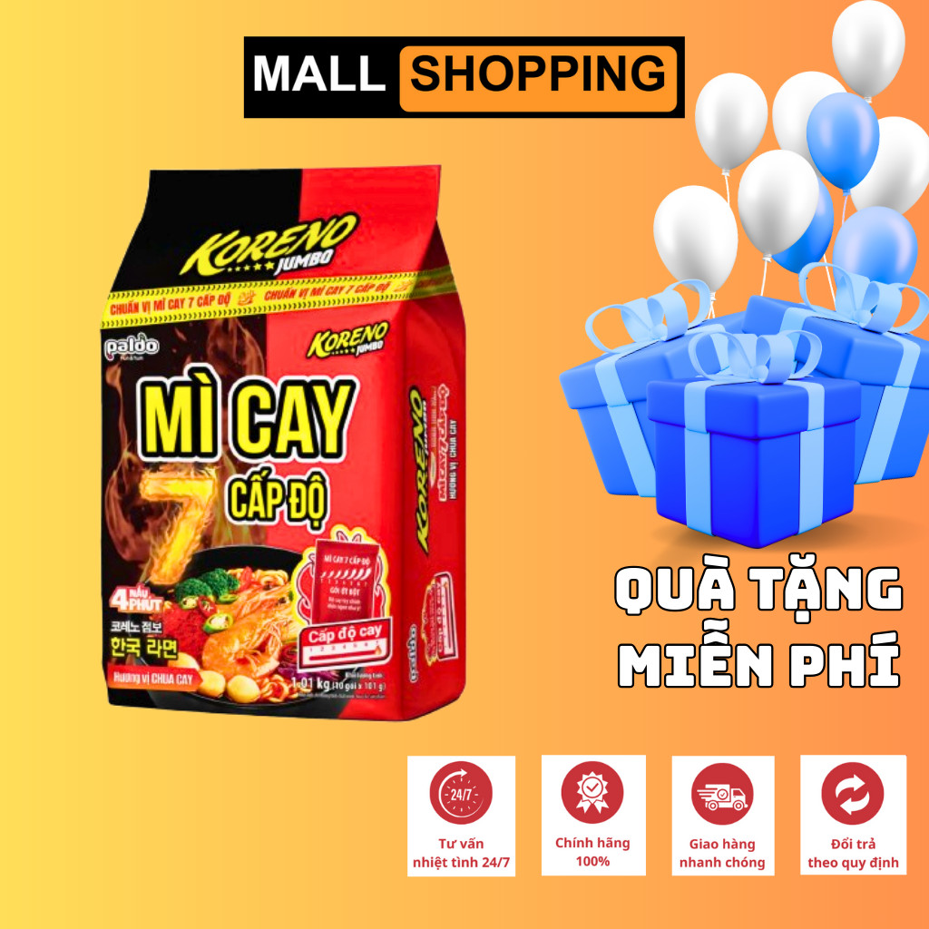 [1 THÙNG 100 GÓI] MÌ KORENO JUMBO CAY 7 CẤP ĐỘ – MÌ ĂN LIỀN HÀN QUỐC THÁCH THỨC VỊ GIÁC