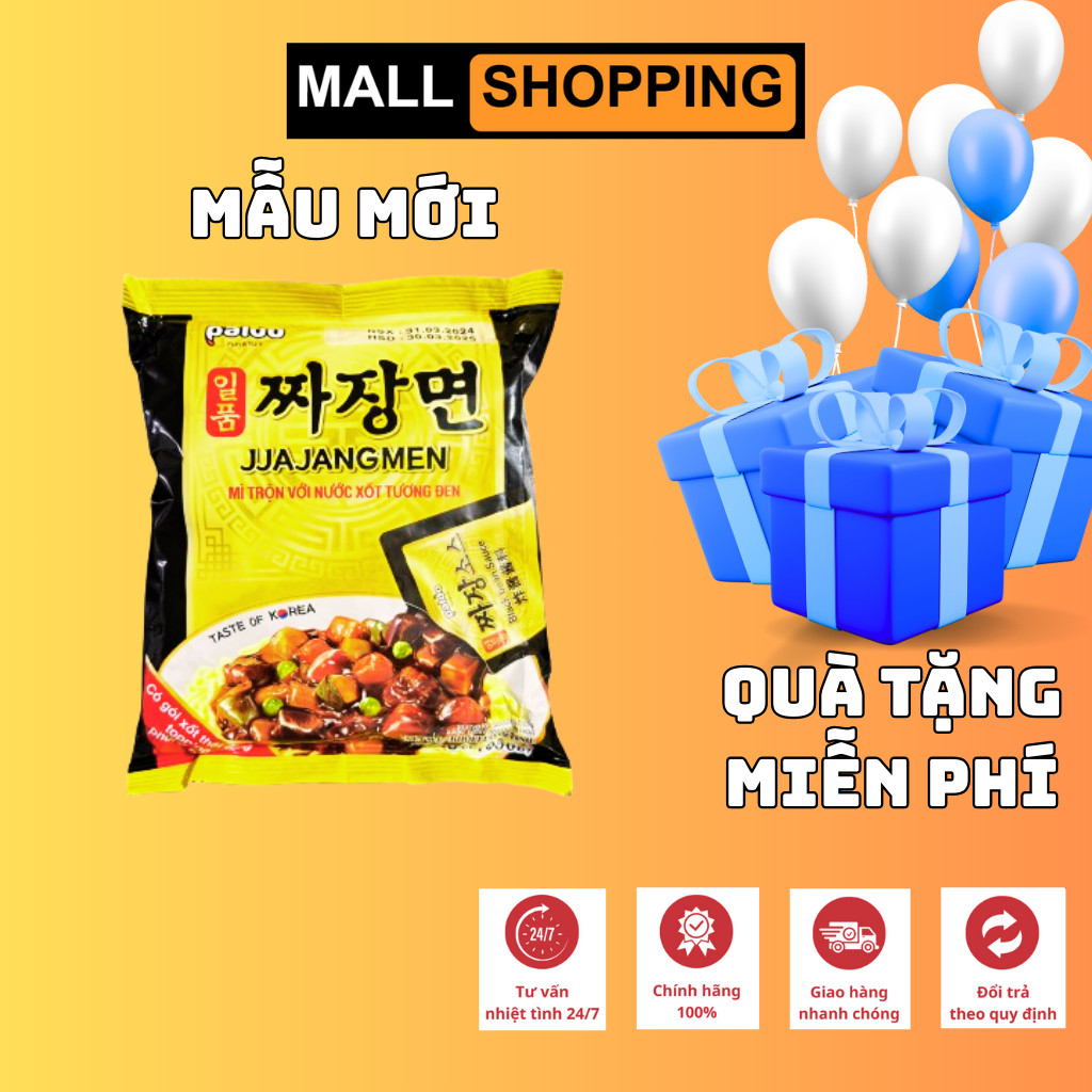 [MÌ HÀN QUỐC NHẬP KHẨU CHÍNH HÃNG] KORENO PALDO JJANGMEN – MÌ TRỘN TƯƠNG ĐEN HÀN QUỐC – THÙNG 16 GÓI 200G