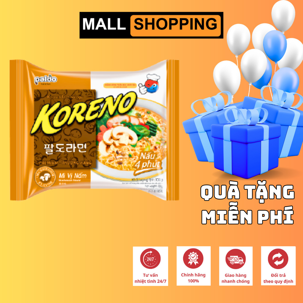 [THÙNG 24 GÓI] MÌ KORENO 4 VỊ THƠM NGON – GÓI 100G – MÌ ĂN LIỀN HÀN QUỐC CHÍNH HÃNG