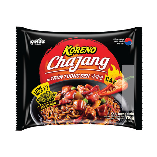 [THÙNG 20 GÓI] MÌ TRỘN TƯƠNG ĐEN HÀN QUỐC PALDO KORENO – VỊ CAY & KHÔNG CAY – 78G/GÓI