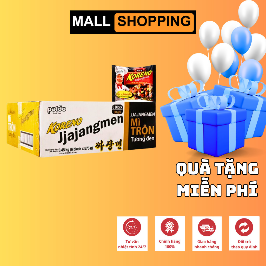 [THÙNG 24 GÓI] MÌ TRỘN TƯƠNG ĐEN KORENO JJAJANGMEN – GÓI 115G – MÌ ĂN LIỀN HÀN QUỐC CHÍNH HÃNG