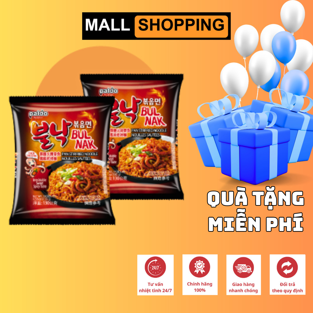 [THÙNG 16 GÓI] MÌ TRỘN RẤT CAY BULNAK – VỊ BẠCH TUỘC – KORENO HÀN QUỐC – 130G/GÓI – NHẬP KHẨU CHÍNH HÃNG