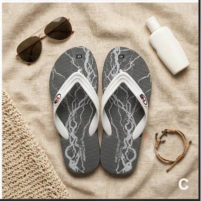 Dép Tông Nam HiBo Họa Tiết Sấm Sét - Trendy Cool Ngầu Cho Hè Này