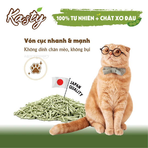 Cát đậu phụ vệ sinh mèo Kasty Tofu Cat Litter 6 Lít