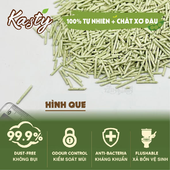 Cát đậu phụ vệ sinh mèo Kasty Tofu Cat Litter 6 Lít