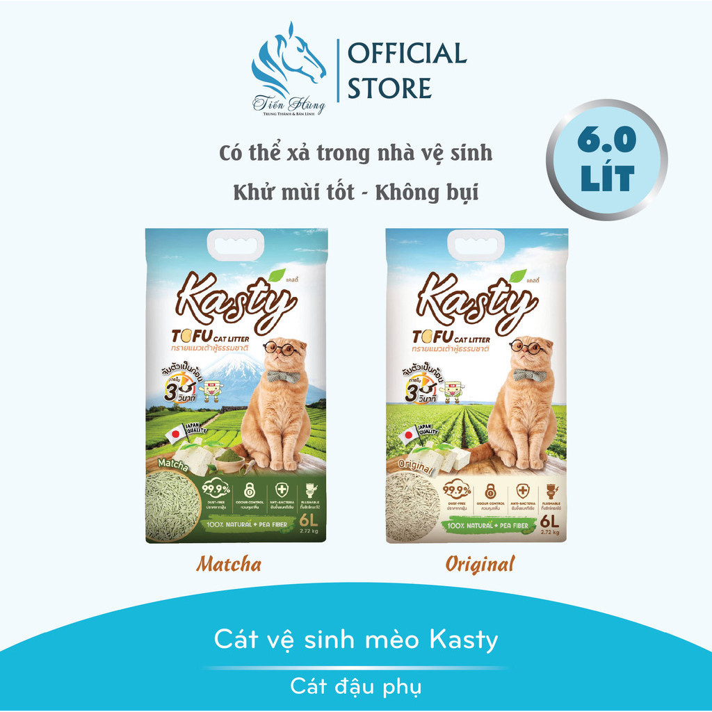 Cát đậu phụ vệ sinh mèo Kasty Tofu Cat Litter 6 Lít