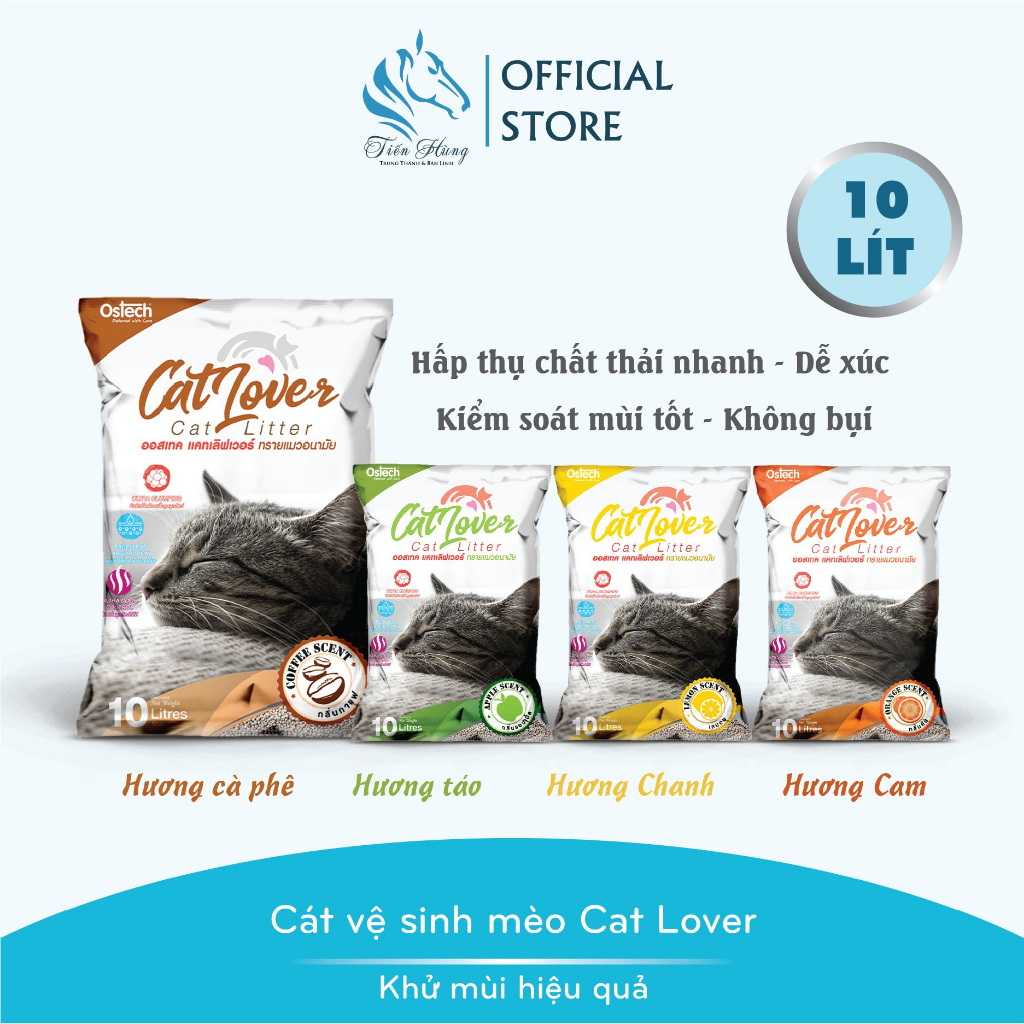 Cát vệ sinh cho mèo Ostech Cat Lover Litter, Túi 10 lít