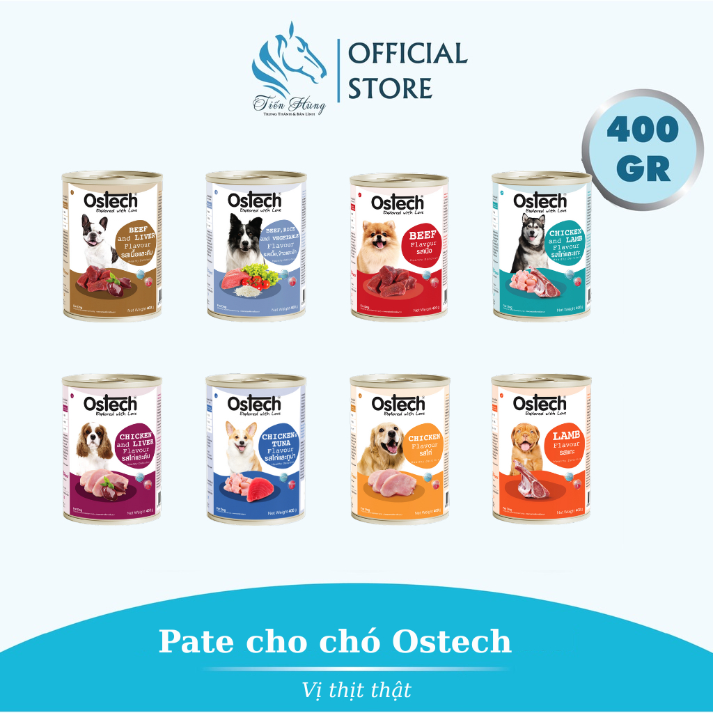 Pate cho chó Ostech Dog Food, Lon 400g