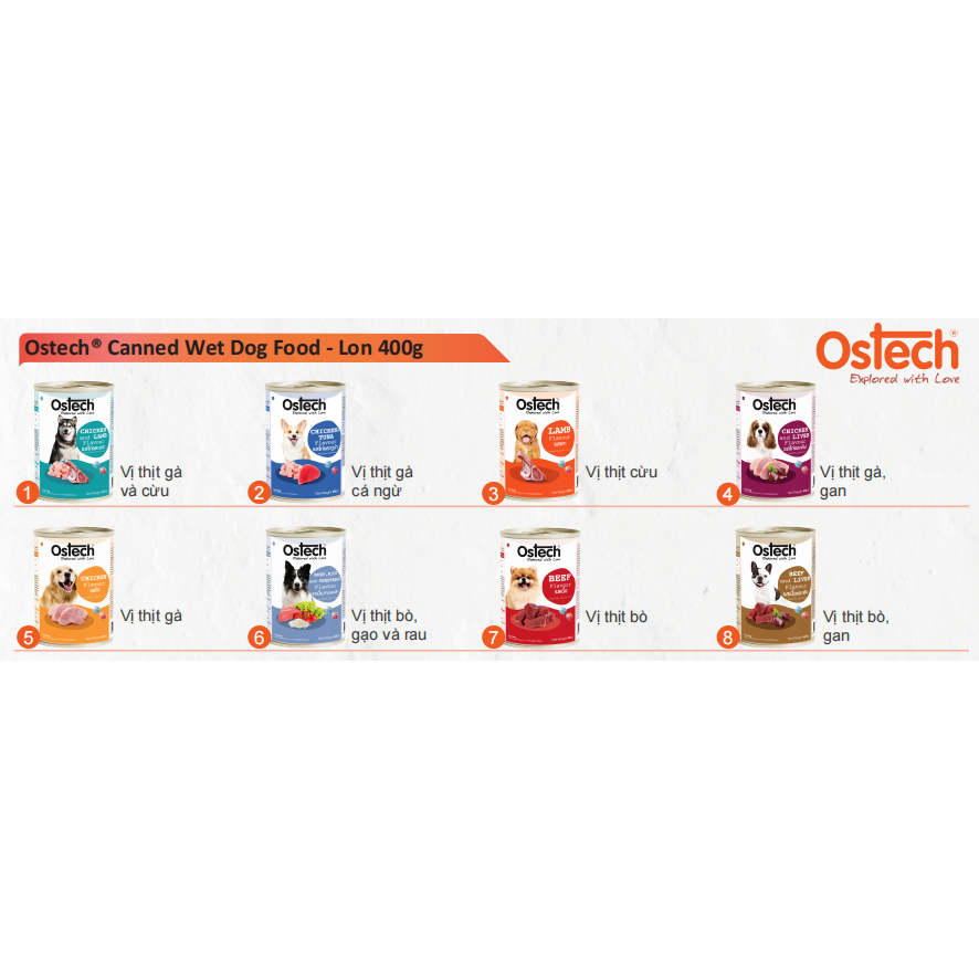 Pate cho chó Ostech Dog Food, Lon 400g