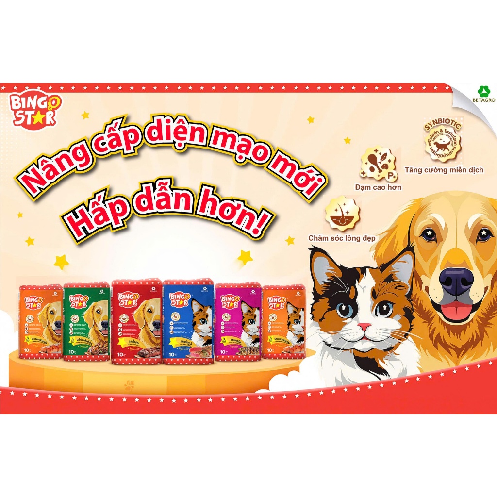Thức ăn hạt cao cấp cho mèo BingoStar Adult Cat Food, Gói 1 kg