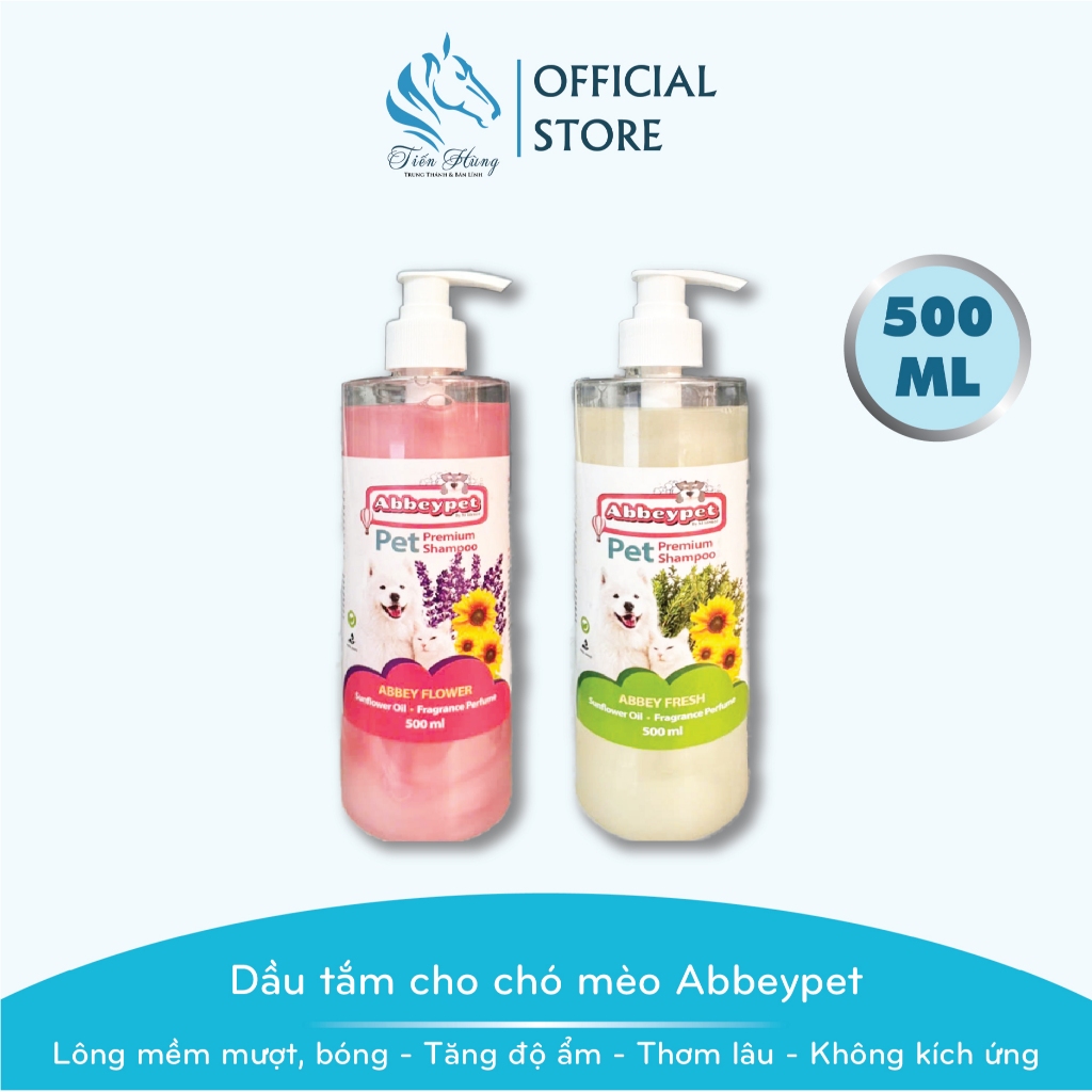 DẦU TẮM THÚ CƯNG MƯỢT LÔNG, KHÔNG KÍCH ỨNG DA ABBEYPET, CHAI 500ML